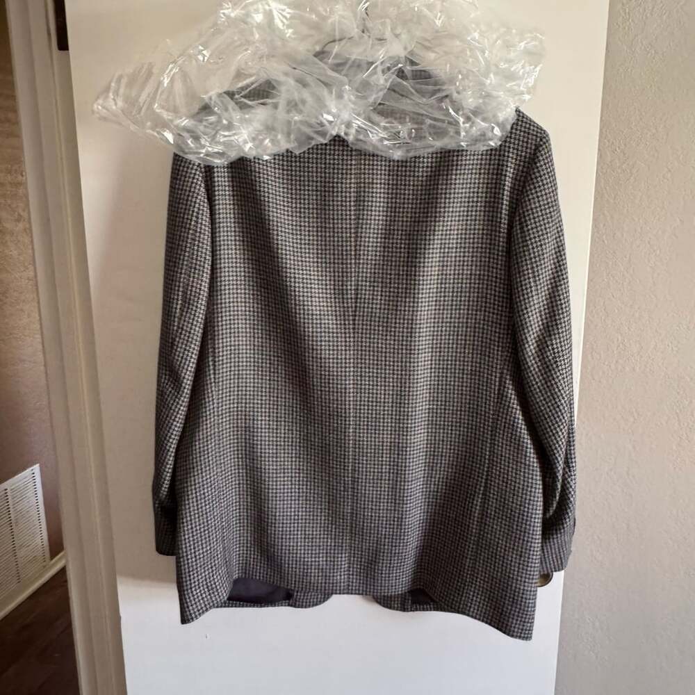 Vintage Pierre Balmain Sport Coat 48L 100% Wool Houndstooth Blazer Men’s - Picture 8 of 13
